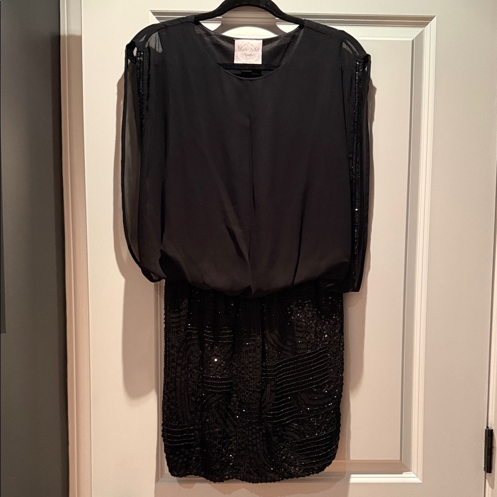 Romeo & Juliet Couture Black Sequin Mini Dress